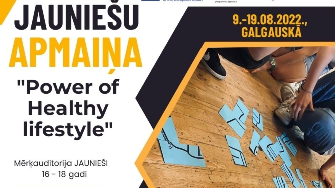 Piesakies dalībai jauniešu apmaiņas projektā “Power of Healthy lifestyle”