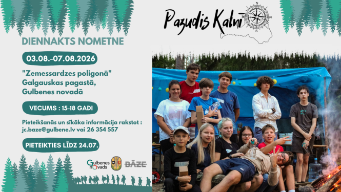 diennakts nometnes plakāts