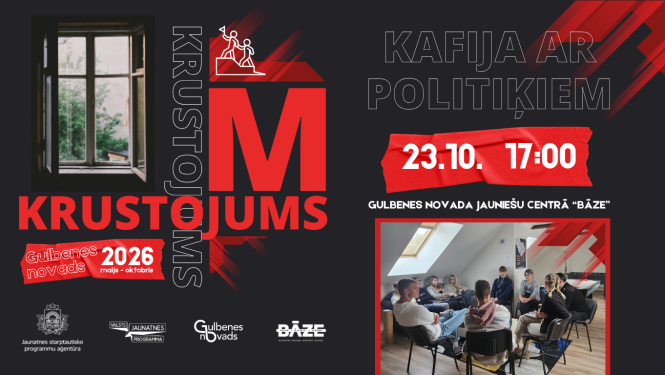 pasākuma ''Kafija ar politiķiem'' afiša