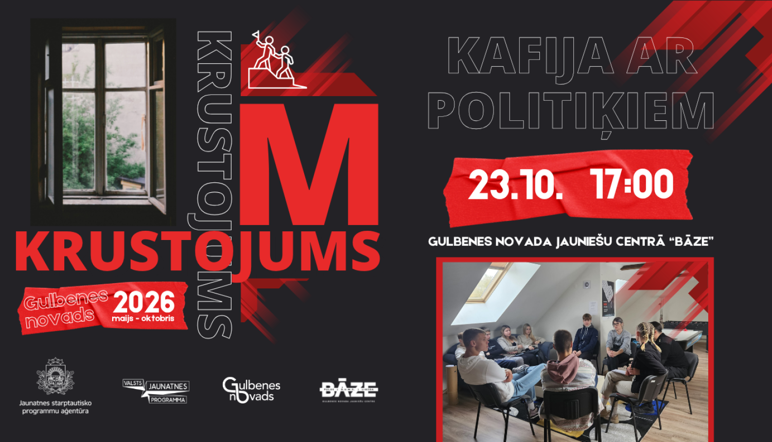 pasākuma ''Kafija ar politiķiem'' afiša