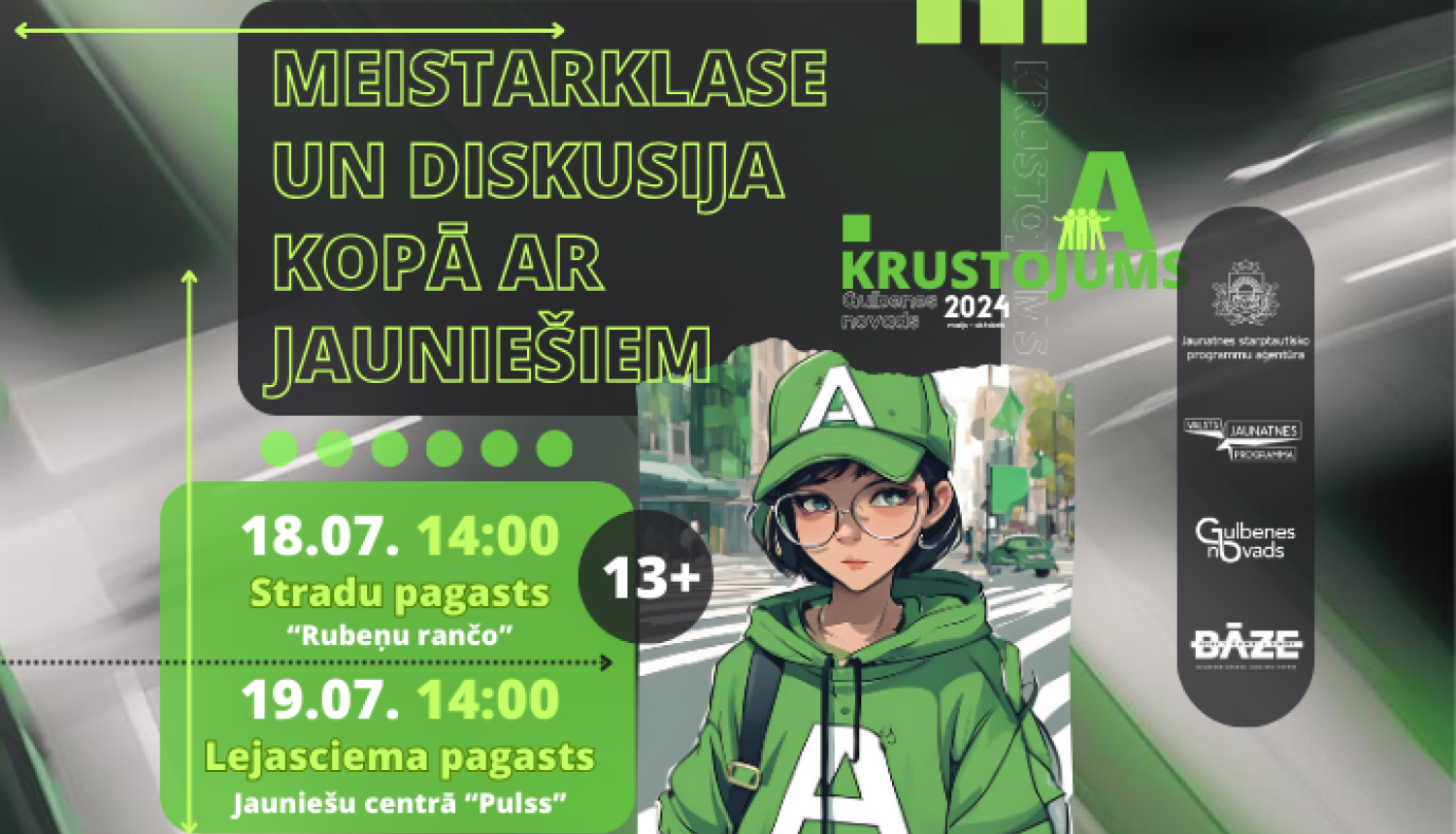 Piesakies “Krustojums A” aktivitātei “Meistarklase un diskusija ar jauniešiem”